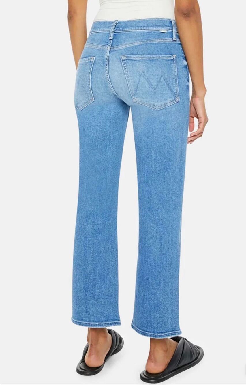 Mother Denim Lil Rambler Zip Flood | Out of the Blue in 27 - Picture 3 of 9